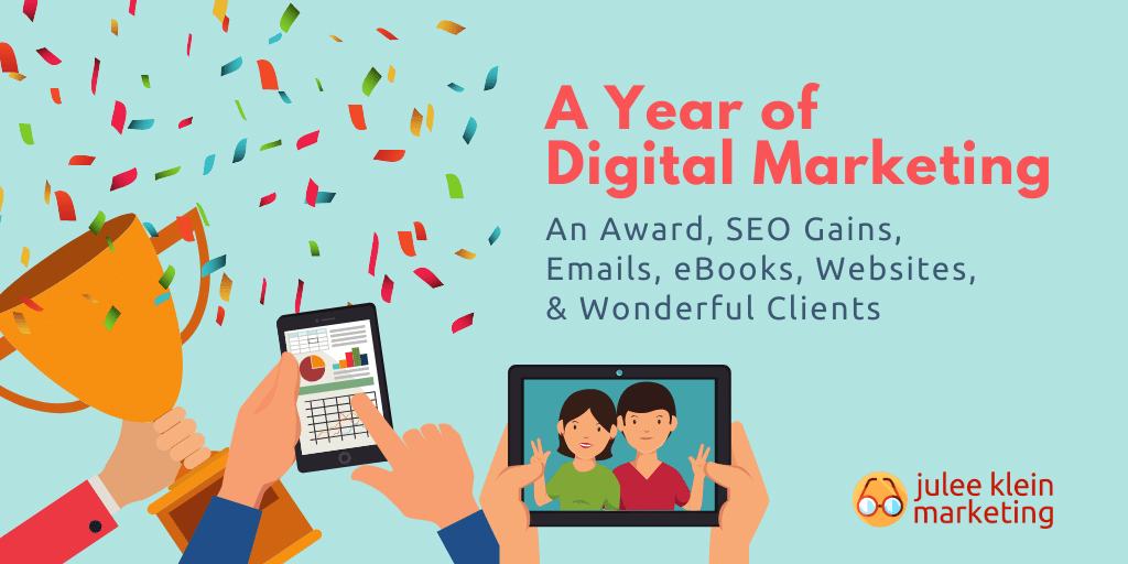 Decorative Graphic Highlighting a A Year of Digital Marketing 